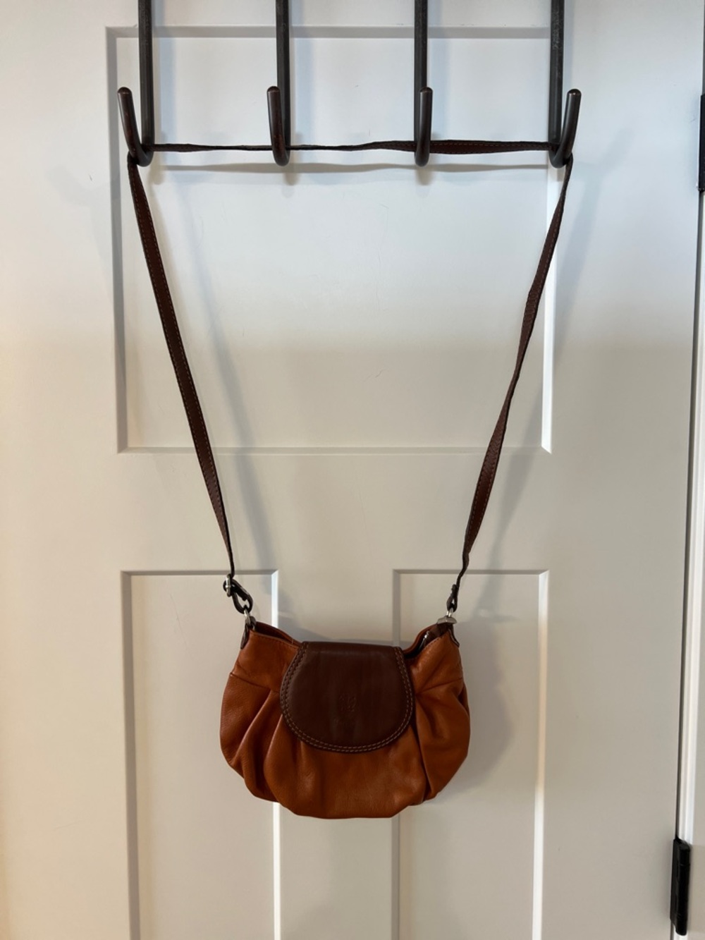 Italian Leather Crossbody Bag Brown Made in Italy Florence Slouchy Boho